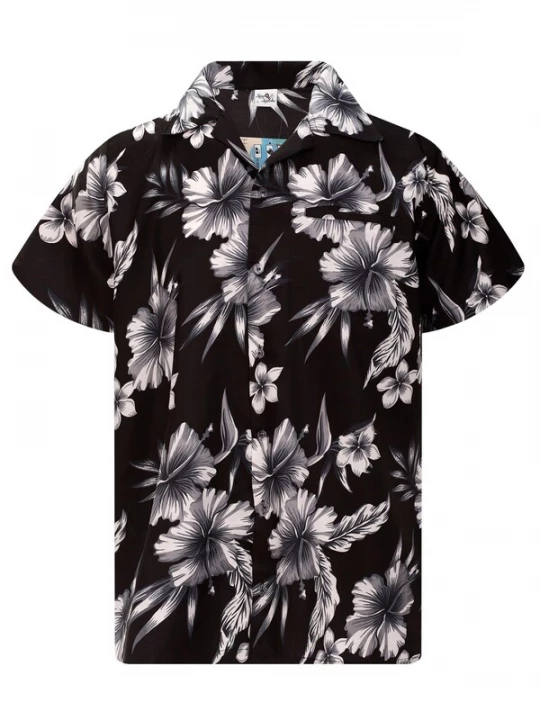 Foto van product King Kameha Shirt 'Mono Flowers' grijs