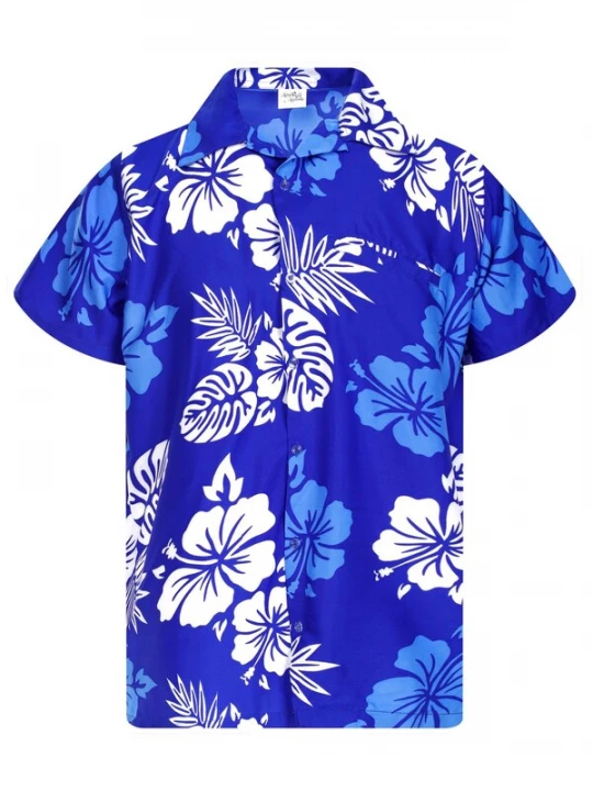Foto van product King Kameha Shirt 'Mono Hibiscus' blauw