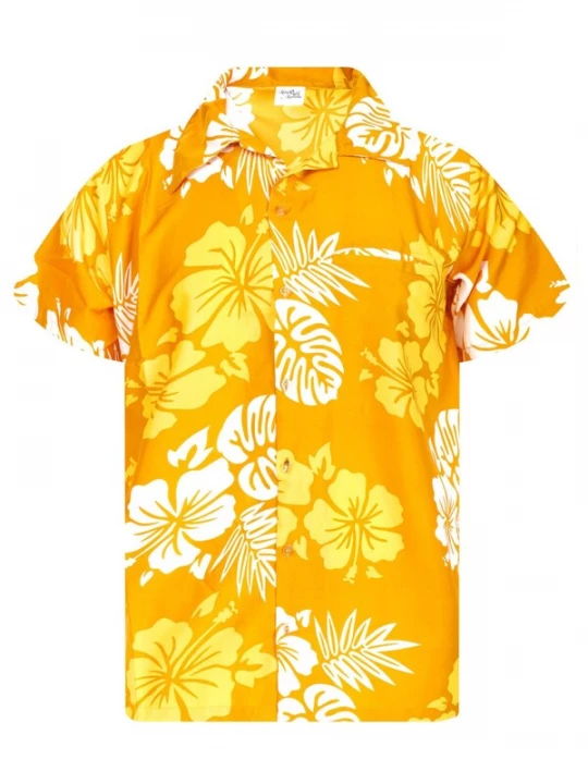 Foto van product King Kameha Shirt 'Mono Hibiscus' geel