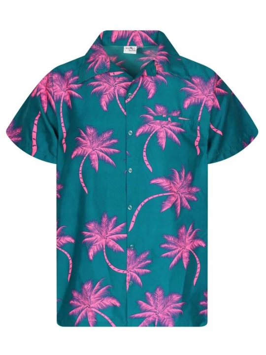 Foto van product King Kameha Shirt 'Palmshadow' donkergroen