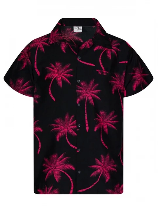 Foto van product King Kameha Shirt 'Palmshadow' donkerrood