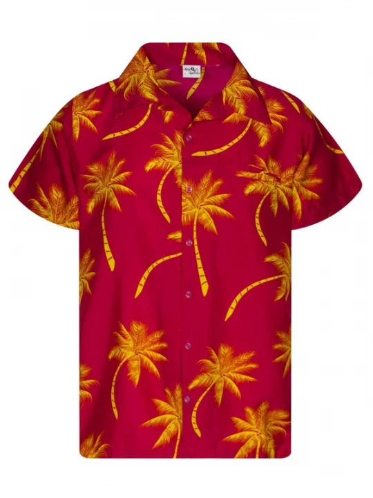 Foto van product King Kameha Shirt 'Palmshadow' geel