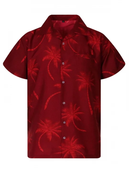 Foto van product King Kameha Shirt 'Palmshadow' rood