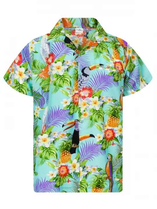 Foto van product King Kameha Shirt 'Parrot Cockatoo' lichtblauw
