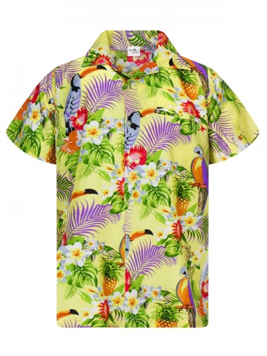 Foto van product King Kameha Shirt 'Parrot Cockatoo' lichtgeel