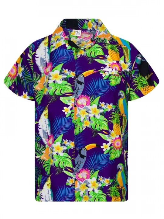 Foto van product King Kameha Shirt 'Parrot Cockatoo' lila
