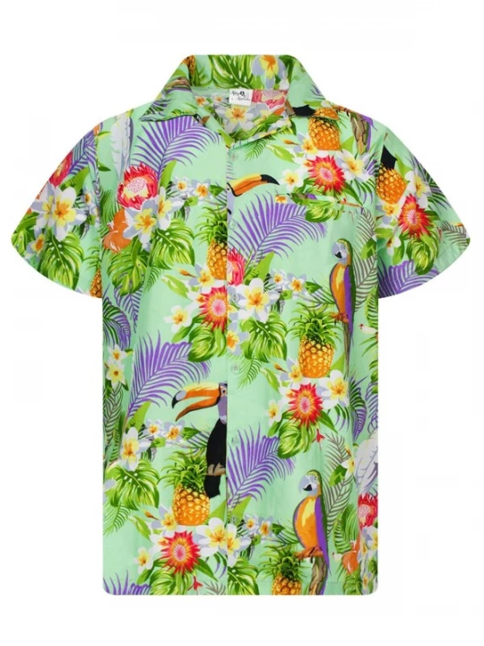 Foto van product King Kameha Shirt 'Parrot Cockatoo' mintgroen