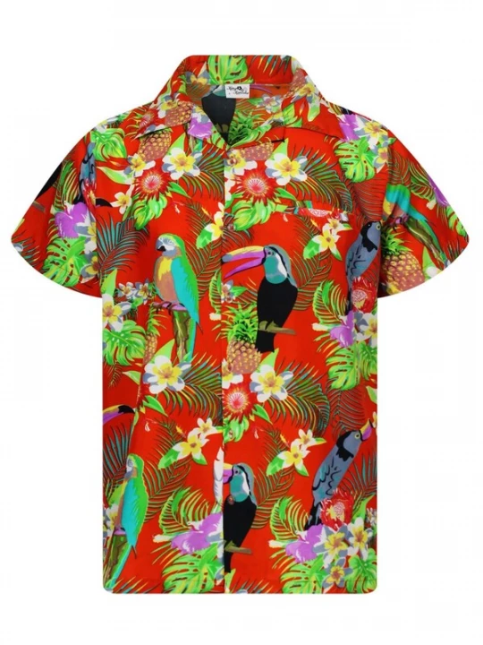 Foto van product King Kameha Shirt 'Parrot Cockatoo' oranje