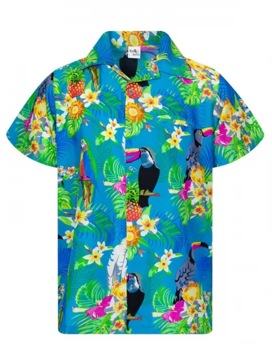 Foto van product King Kameha Shirt 'Parrot Cockatoo' turquoise