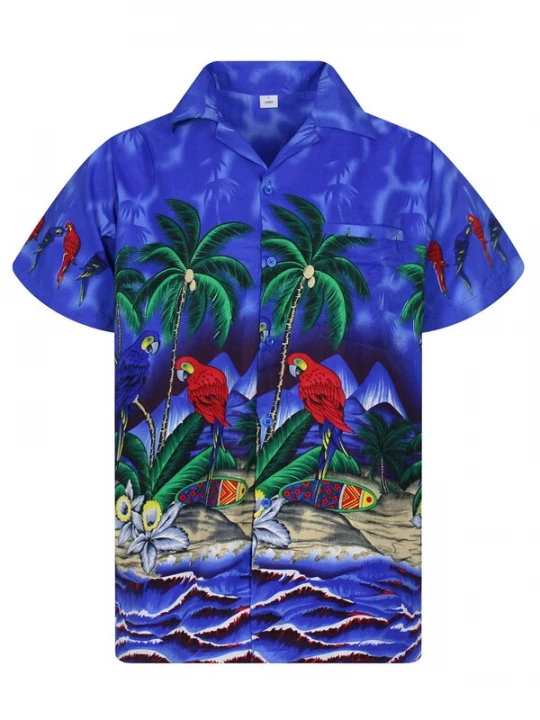 Foto van product King Kameha Shirt 'Parrot' donkerblauw