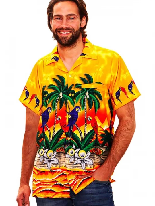 Foto van product King Kameha Shirt 'Parrot' geel