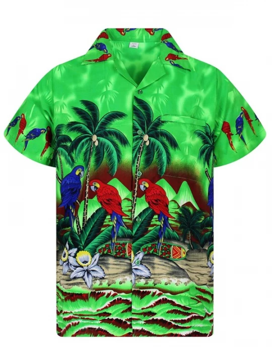 Foto van product King Kameha Shirt 'Parrot' groen
