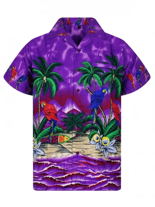 Foto van product King Kameha Shirt 'Parrot' lila