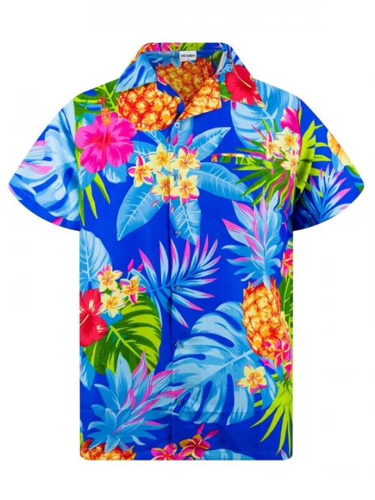 Foto van product King Kameha Shirt 'Pineapple' blauw