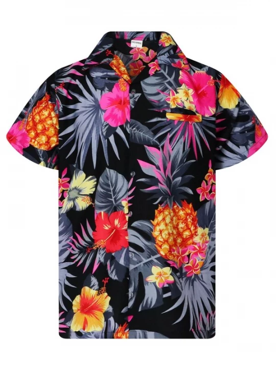 Foto van product King Kameha Shirt 'Pineapple' donkergrijs