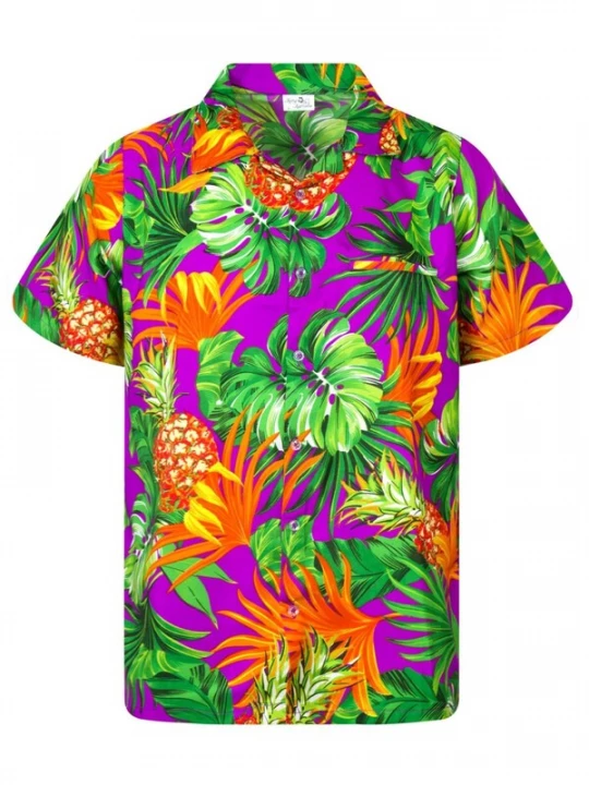 Foto van product King Kameha Shirt 'Pineapple Leaves' lila
