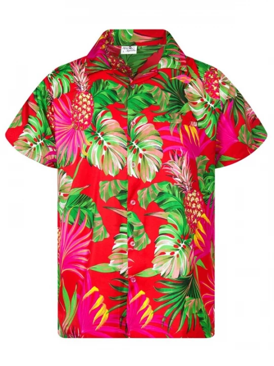 Foto van product King Kameha Overhemd 'Pineapple Leaves' rood