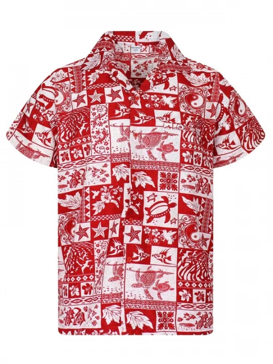 Foto van product King Kameha Shirt 'Puzzle' rood