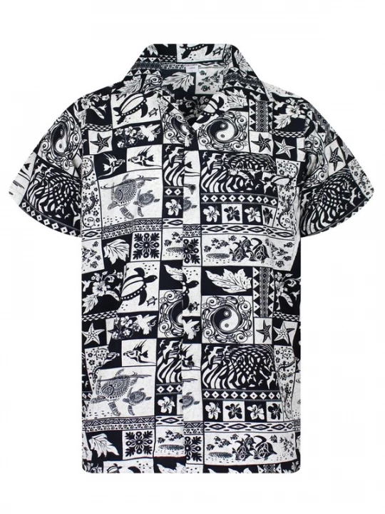 Foto van product King Kameha Shirt 'Puzzle' zwart