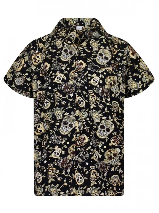 Foto van product King Kameha Shirt 'Skull' sepia