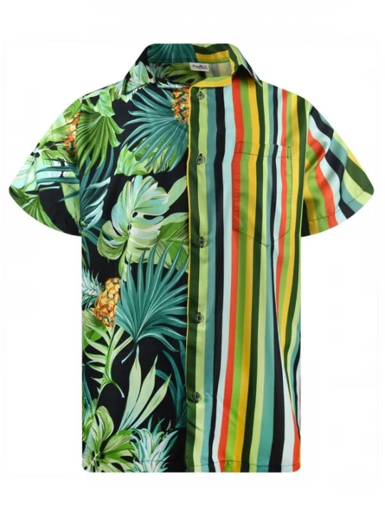 Foto van product King Kameha Shirt 'Stripes' groen