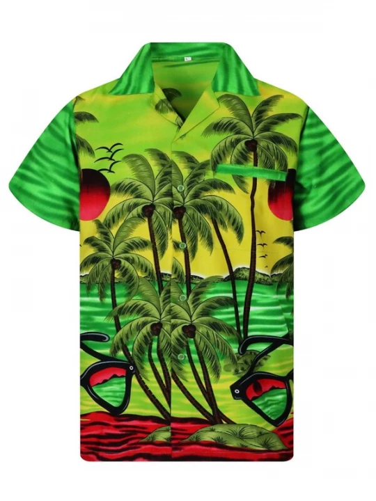 Foto van product King Kameha Shirt 'Sunglasses' groen