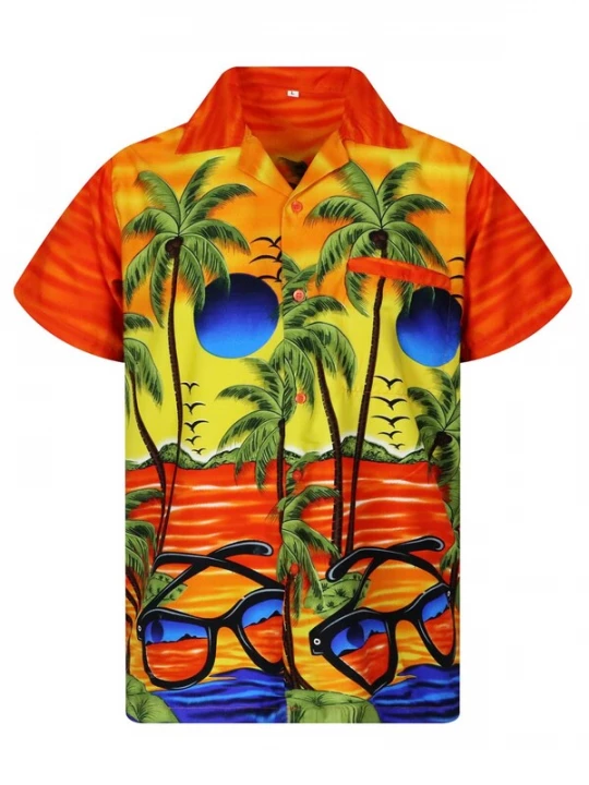Foto van product King Kameha Shirt 'Sunglasses' oranje