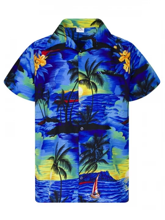 Foto van product King Kameha Shirt 'Surf' blauw