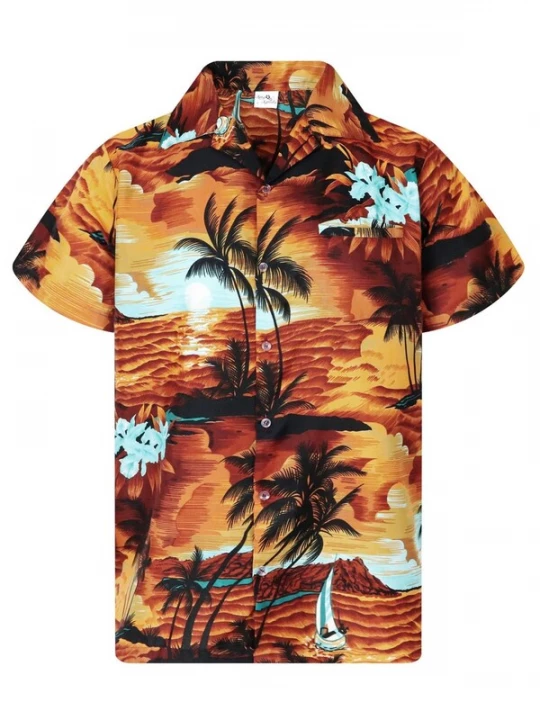 Foto van product King Kameha Shirt 'Surf' bruin