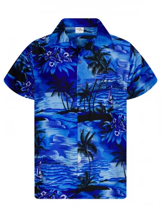 Foto van product King Kameha Shirt 'Surf' donkerblauw