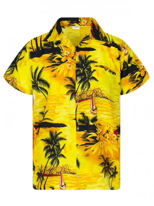 Foto van product King Kameha Shirt 'Surf' geel