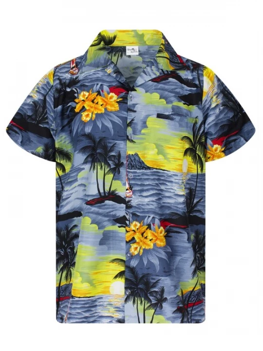 Foto van product King Kameha Shirt 'Surf' grijs