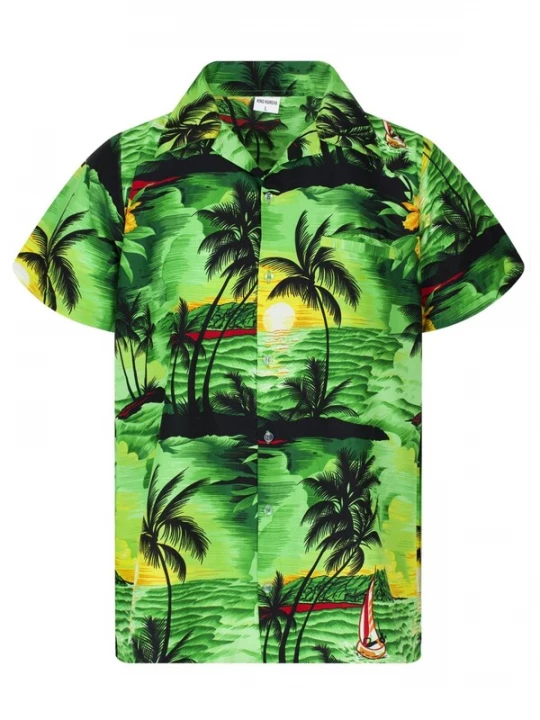 Foto van product King Kameha Shirt 'Surf' groen
