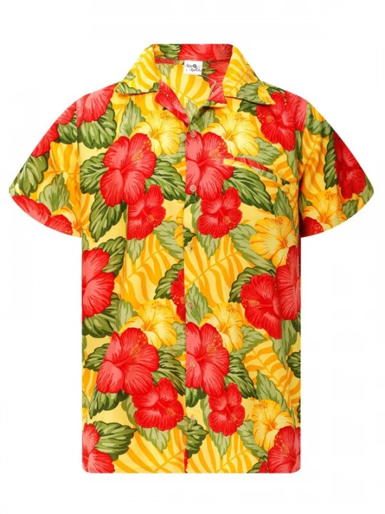 Foto van product King Kameha Shirt 'Wild Flowers' geel