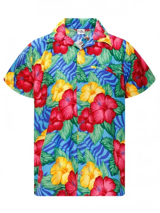 Foto van product King Kameha Shirt 'Wild Flowers' turquoise