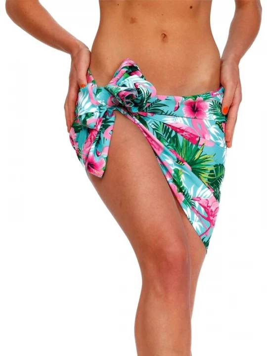 Foto van product King Kameha Strandlaken 'Flamingo Flowers' turquoise