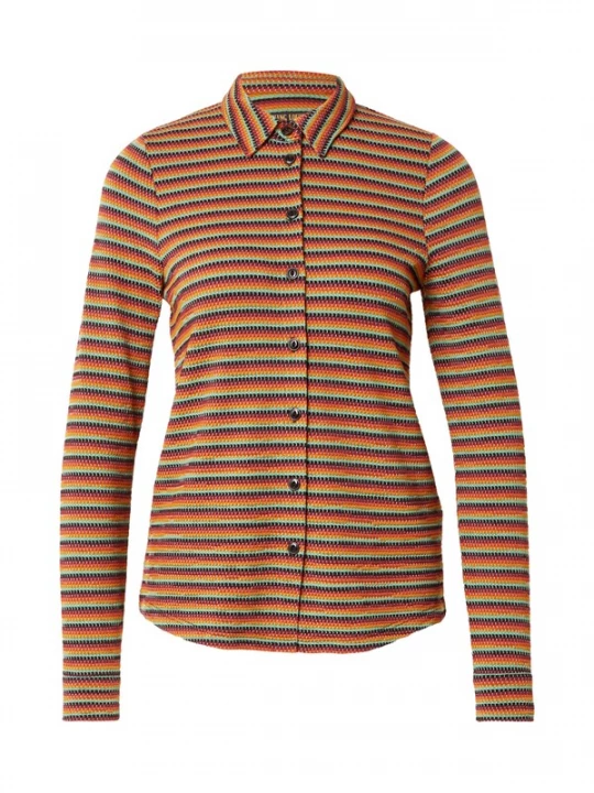 Foto van product King Louie Blouse 'Beebop' curry / donkergroen / abrikoos / bordeaux