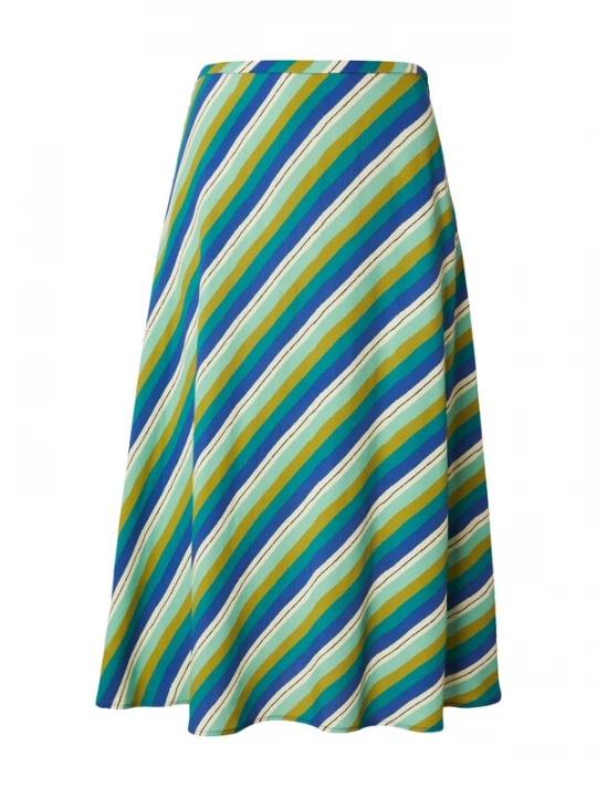 Foto van product King Louie Rok 'Juno' crème / blauw / mosterd / mintgroen