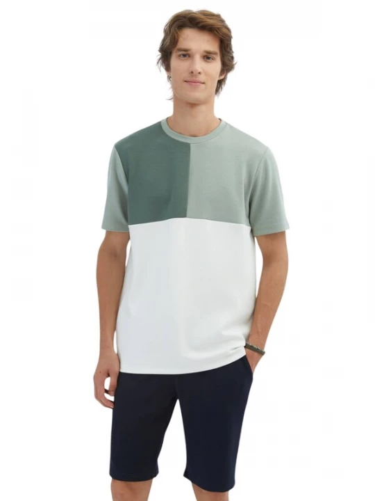 Foto van product KİP Shirt groen / pastelgroen / wit