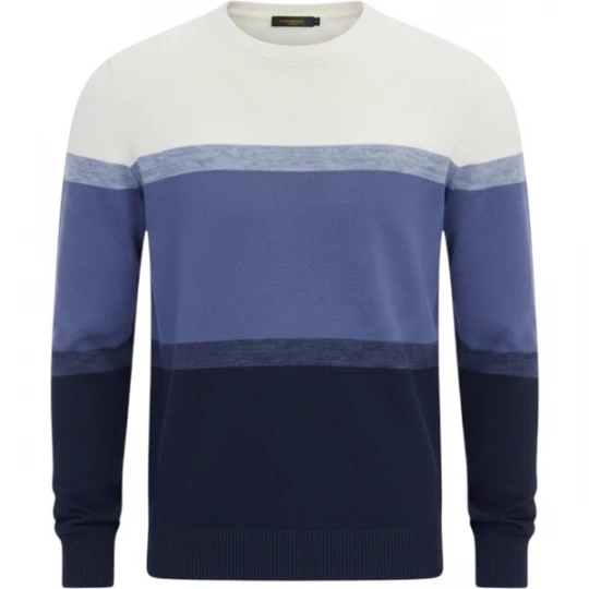 Foto van product KİP Trui crème / blauw / marine / blauw gemêleerd