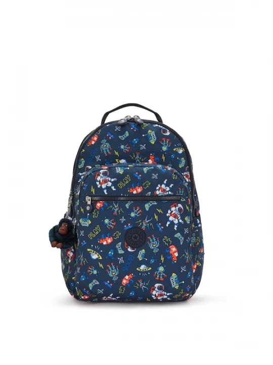 Foto van product KIPLING Rugzak 'Seoul Lap' navy / royal blue / koningsblauw / donkergeel / lichtgrijs