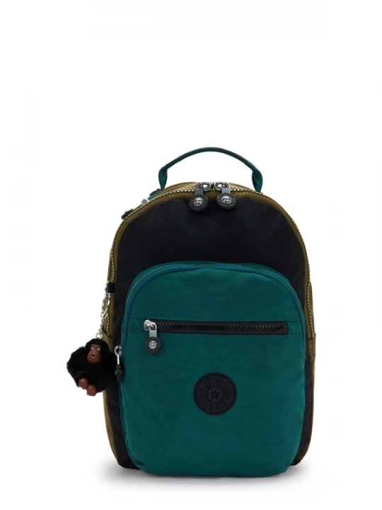 Foto van product KIPLING Rugzak 'Seoul S' brokaat / donkergroen / zwart
