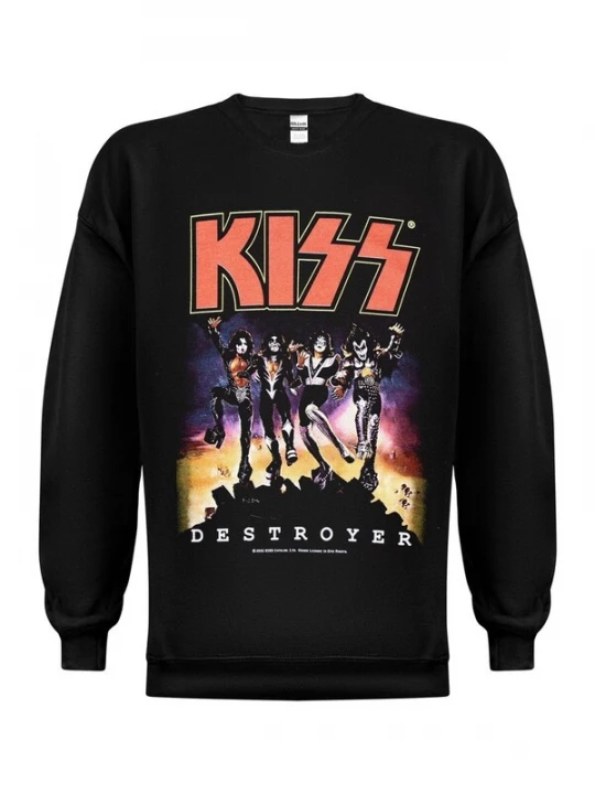 Foto van product Kiss Sweatshirt 'Kiss Kiss - Destroyer Album Cover Sweatshirt Sweatshirt' zwart