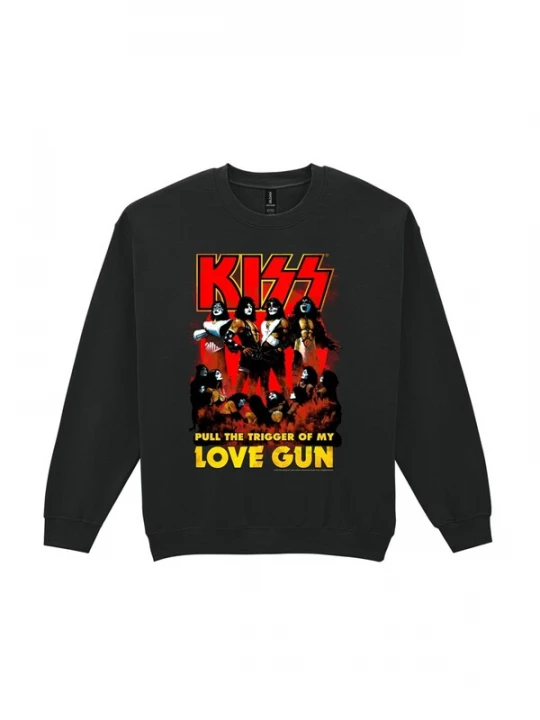 Foto van product Kiss Sweatshirt 'Love Gun' zwart