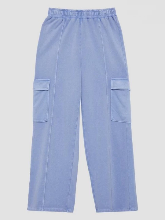 Foto van product Kledingstuk gewassen trainingsbroek met wijde pijpen en hoge tailleband s.Oliver blauw