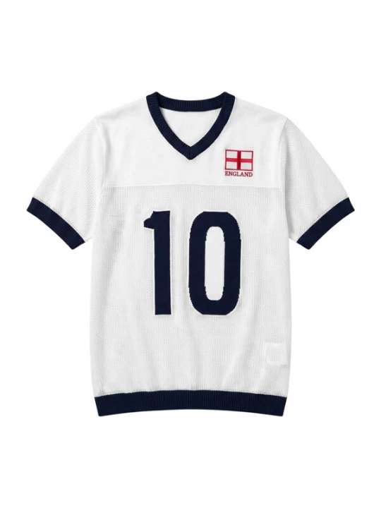 Foto van product Kleidermafia Shirt 'Oversize England Knit T-shirt - White' wit