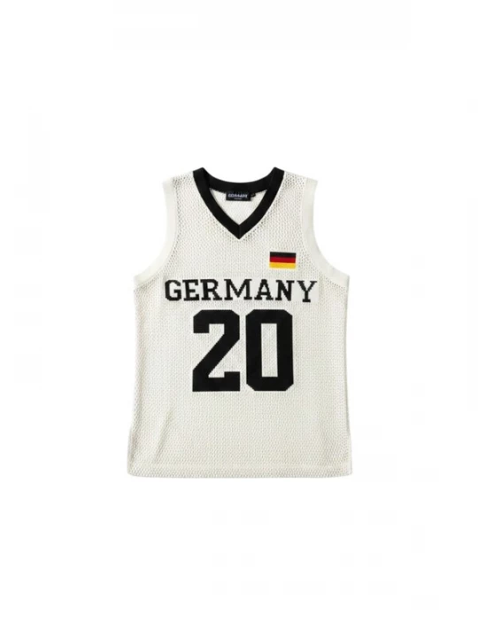 Foto van product Kleidermafia Shirt 'Oversize Germany Knit Tanktop - White' wit