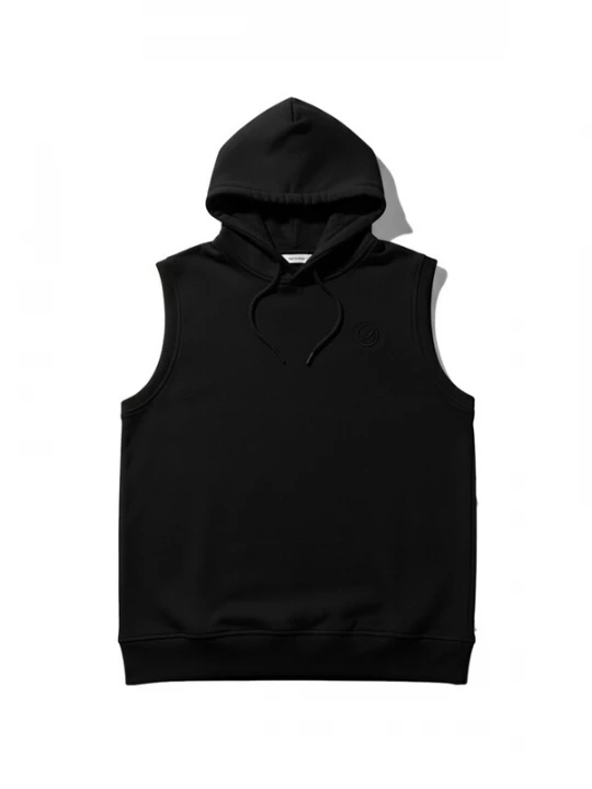 Foto van product Kleidermafia Sweatshirt 'Loose Fit Sleeveless Hoodie - Black' zwart