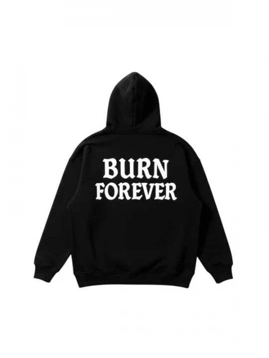 Foto van product Kleidermafia Sweatshirt 'Oversize “Burn Forever” Hoodie - Black' zwart