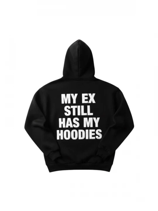 Foto van product Kleidermafia Sweatshirt 'Oversize EX Part II Hoodie - Black and White' zwart